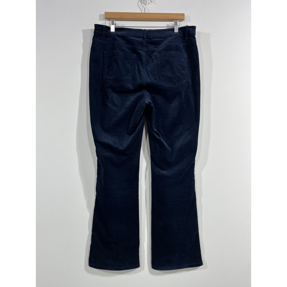 J. Jill Preppy Boho Navy Mature Corduroy Pants Womens 12 Stretch Straight Leg - Picture 2 of 10